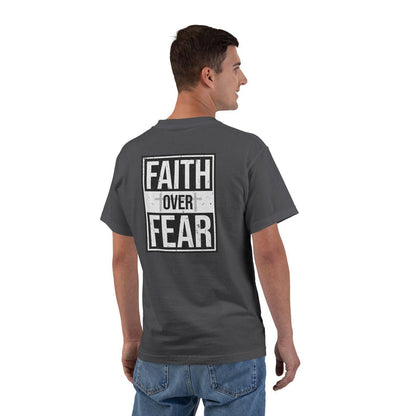 Faith Over Fear Motivational T-Shirt, Gym Tee, Fitness Apparel, Inspirational Clothing, Gift for Workout Enthusiasts