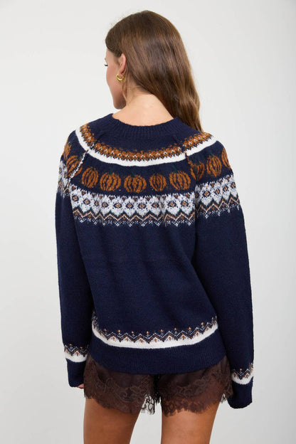 Fall pumpkin sweater : navy