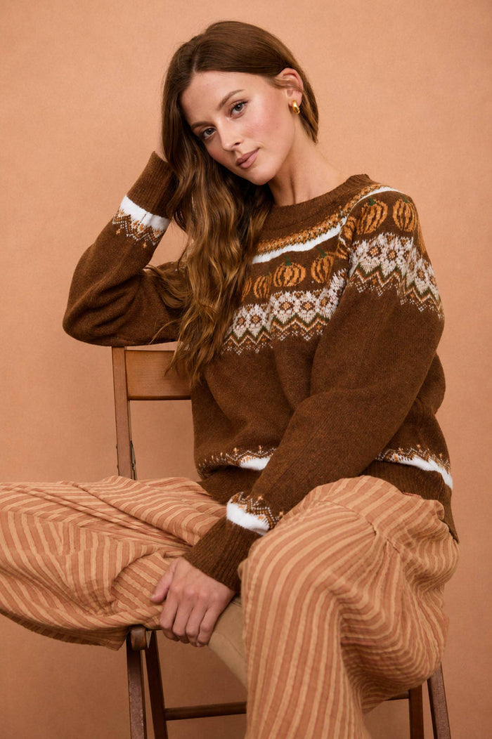 Fall pumpkin sweater : navy