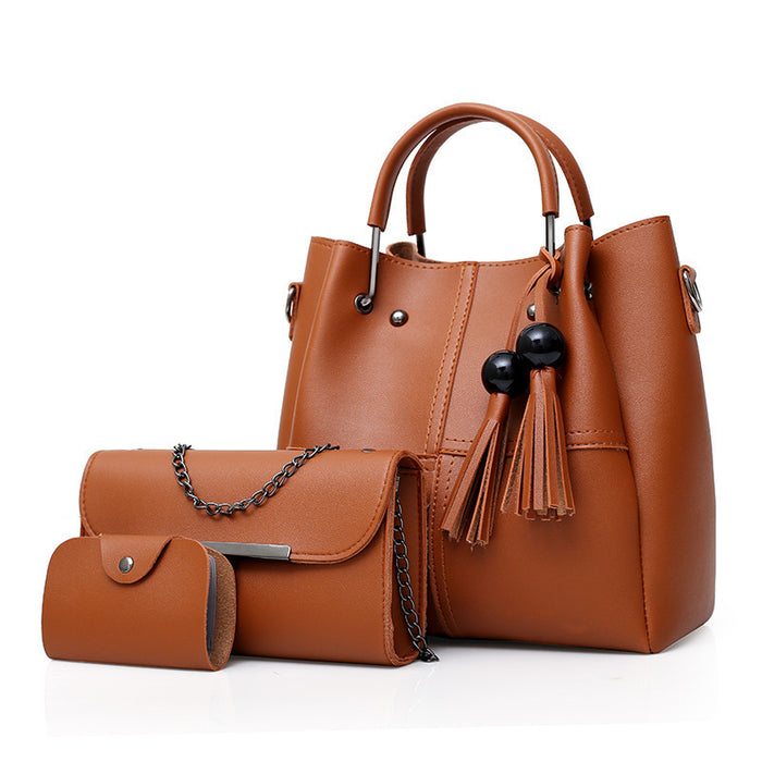 Fashion single shoulder Messenger bag three-piece with tassels 🇨🇳