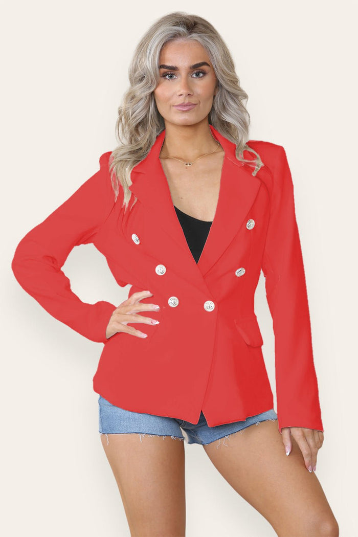 Fitted Linned Double Gold Button Collared Blazer Jacket 🇬🇧