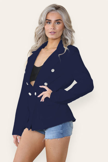 Fitted Linned Double Gold Button Collared Blazer Jacket 🇬🇧