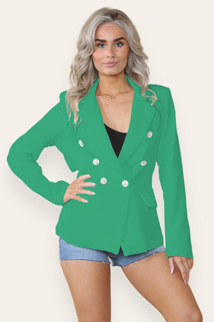 Fitted Linned Double Gold Button Collared Blazer Jacket 🇬🇧