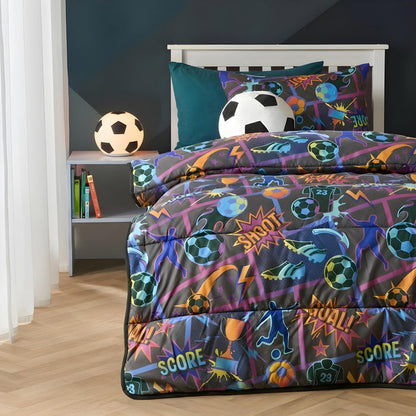 Football Comic Coverless 10.5 Tog Duvet Set, Multi - Single 🇬🇧