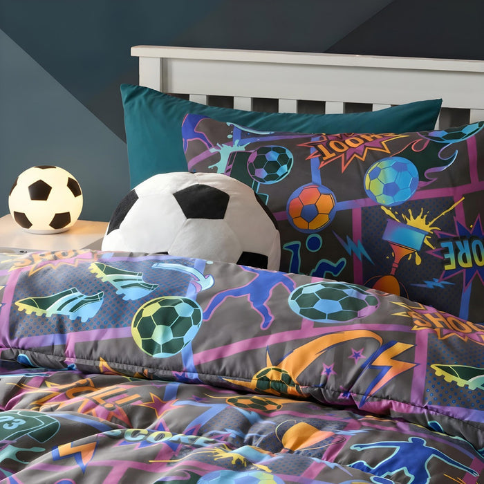 Football Comic Coverless 10.5 Tog Duvet Set, Multi - Single 🇬🇧