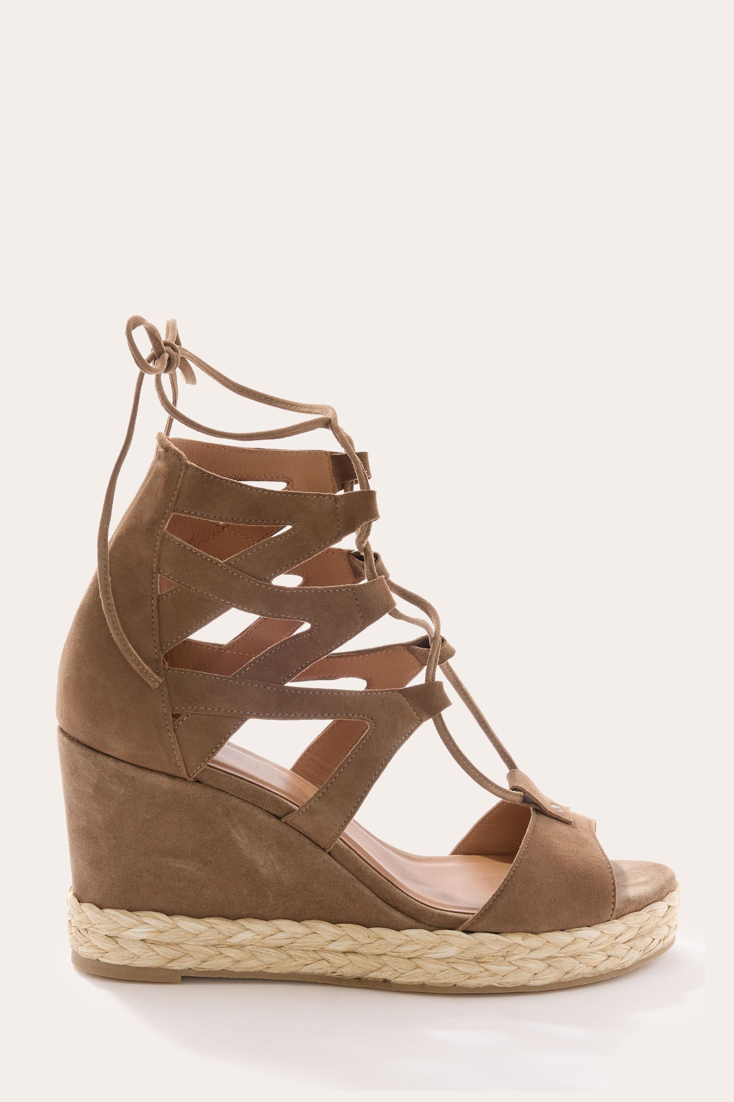 Devon Lace Up Espadrille Wedge | BROWN