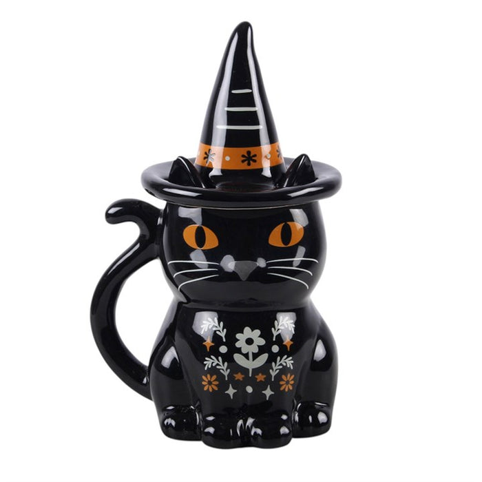 Frightful Folk Black Cat Lidded Mug 🇬🇧