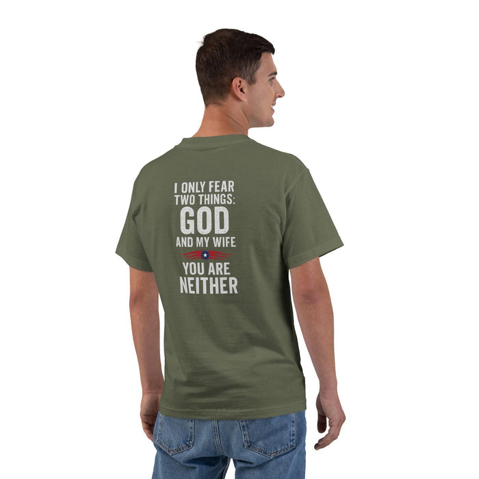 Funny Christian T-Shirt, Humorous Graphic Tee, Short-Sleeve Shirt, Gift for Him, Casual Wear, Quirky Outfit