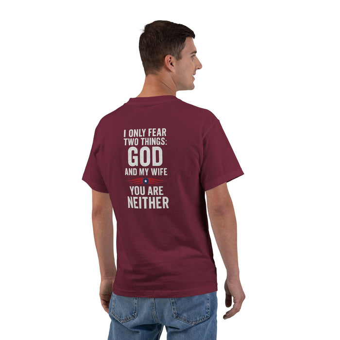 Funny Christian T-Shirt, Humorous Graphic Tee, Short-Sleeve Shirt, Gift for Him, Casual Wear, Quirky Outfit
