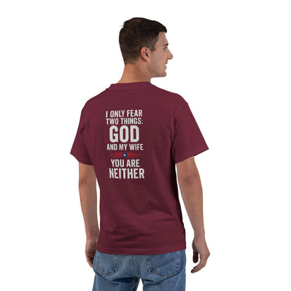Funny Christian T-Shirt, Humorous Graphic Tee, Short-Sleeve Shirt, Gift for Him, Casual Wear, Quirky Outfit