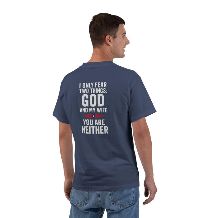 Funny Christian T-Shirt, Humorous Graphic Tee, Short-Sleeve Shirt, Gift for Him, Casual Wear, Quirky Outfit