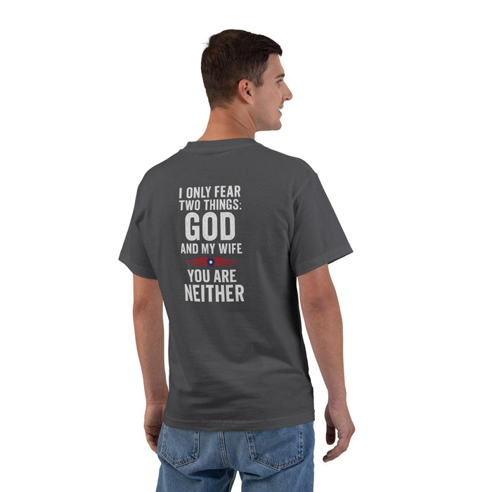 Funny Christian T-Shirt, Humorous Graphic Tee, Short-Sleeve Shirt, Gift for Him, Casual Wear, Quirky Outfit