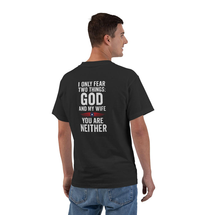 Funny Christian T-Shirt, Humorous Graphic Tee, Short-Sleeve Shirt, Gift for Him, Casual Wear, Quirky Outfit