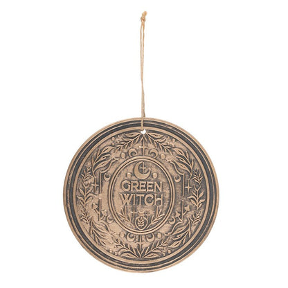 Green Witch Bronze Effect Terracotta Hanging Plaque 🇬🇧