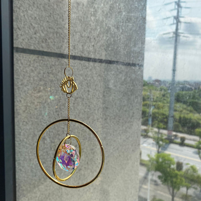 Hanging Crystal Ornaments Metal Garden Decoration Pendant 🇨🇳