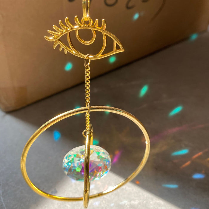 Hanging Crystal Ornaments Metal Garden Decoration Pendant 🇨🇳