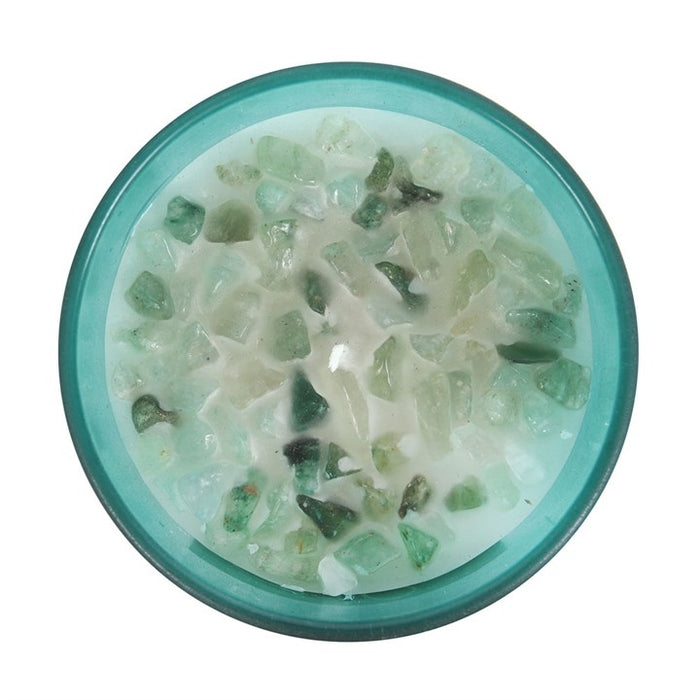 Heart Chakra Mint Crystal Chip Candle 🇬🇧