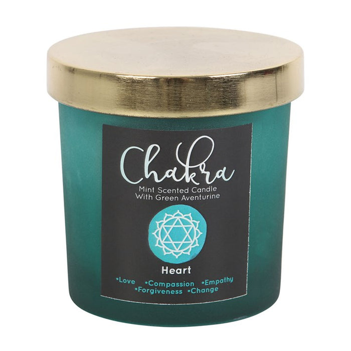 Heart Chakra Mint Crystal Chip Candle 🇬🇧