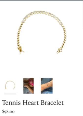 Heart tennis bracelet