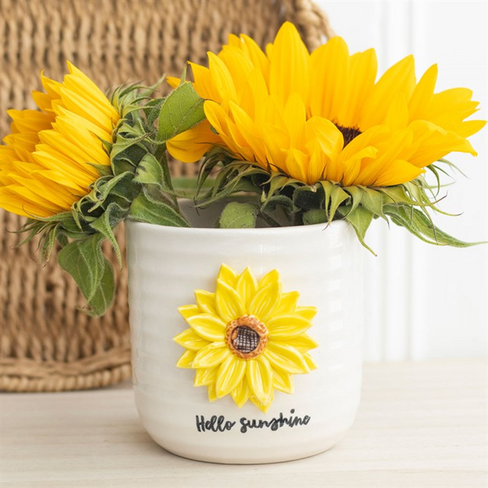 Hello Sunshine Plant Pot with 3D Sunflower 🇬🇧