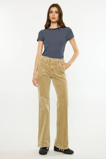 HIGH RISE WIDE FLARE-TAUPE 5/26