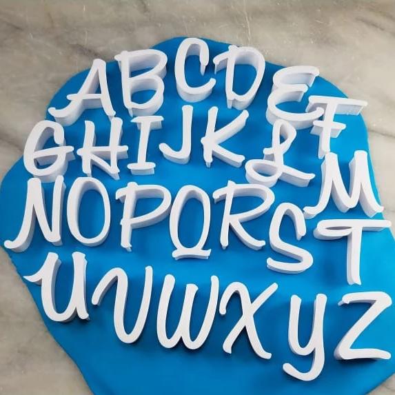 Honey Cursive Letter Cookie Stamps Set - Letters/ Numbers/ Shapes