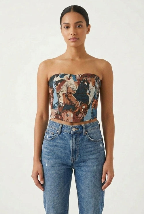 Horse Print Corset Top