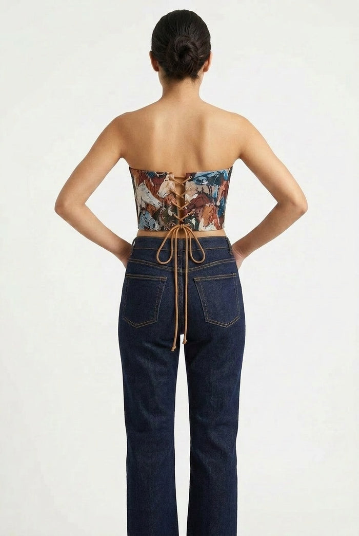 Horse Print Corset Top