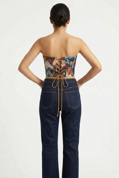 Horse Print Corset Top