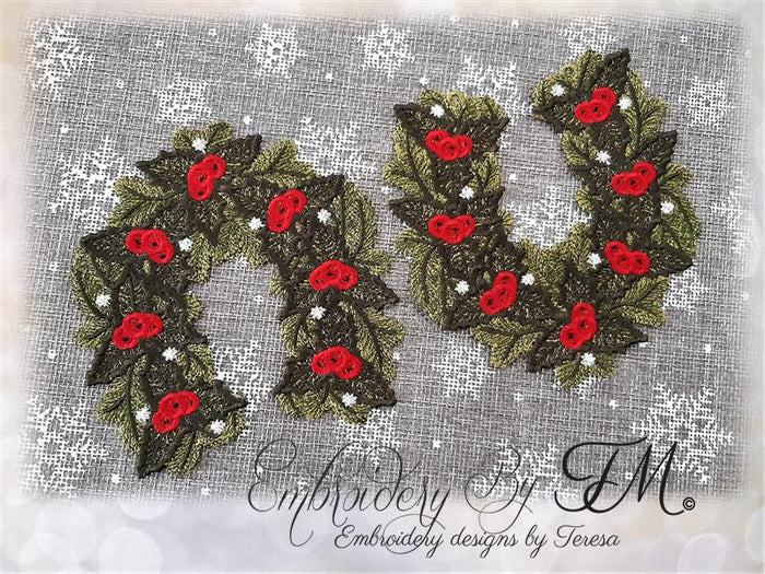 Horseshoe Holly FSL / 5x7 hoop