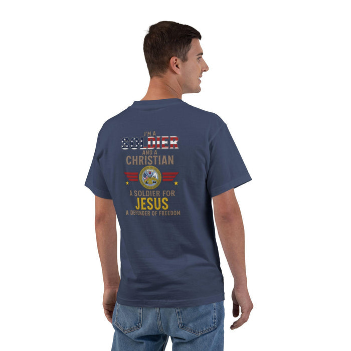 I'm a Soldier and a Christian Shirt, Faith Army Veteran Gift, Military Memorial Day Apparel, Defender of Freedom, Soldier for Jesus