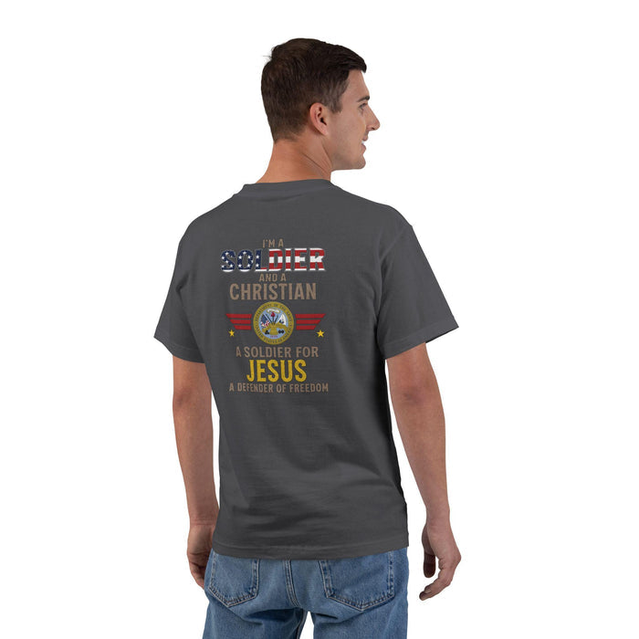 I'm a Soldier and a Christian Shirt, Faith Army Veteran Gift, Military Memorial Day Apparel, Defender of Freedom, Soldier for Jesus