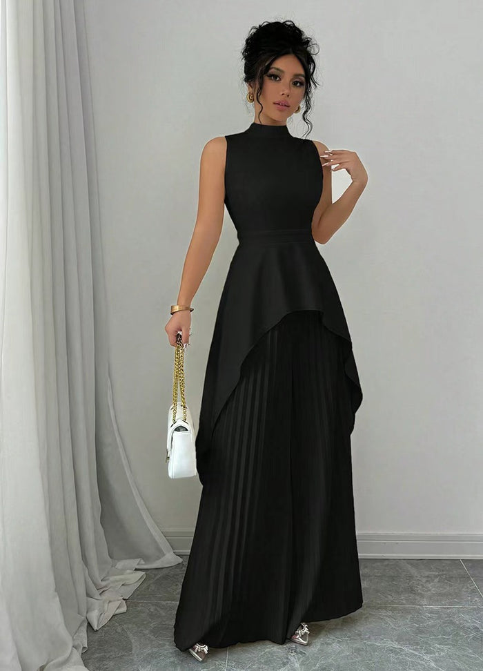 Inès™ Stand-Collar Sleeveless Suit Set