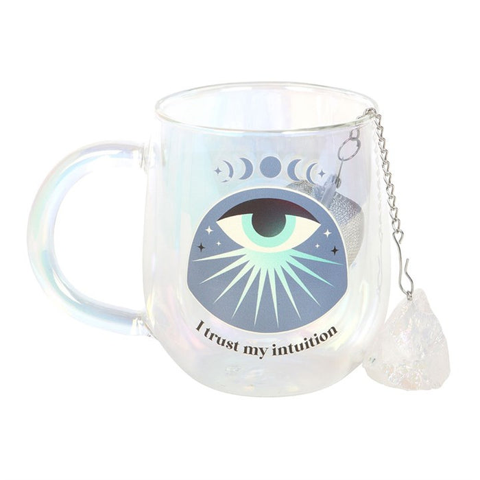 Intuition Double Walled Glass Mug with Aura Crystal Tea Infuser 🇬🇧