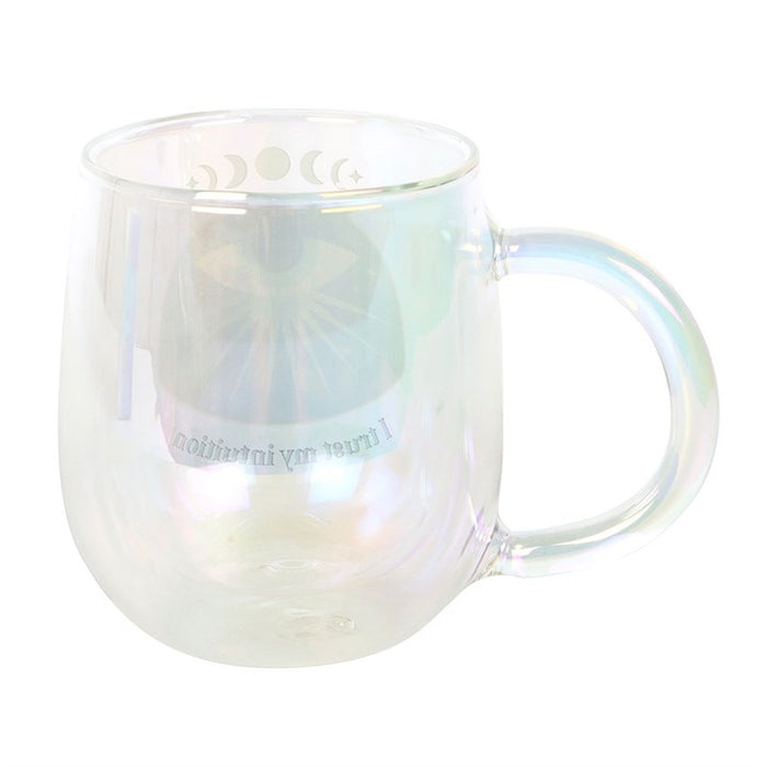 Intuition Double Walled Glass Mug with Aura Crystal Tea Infuser 🇬🇧