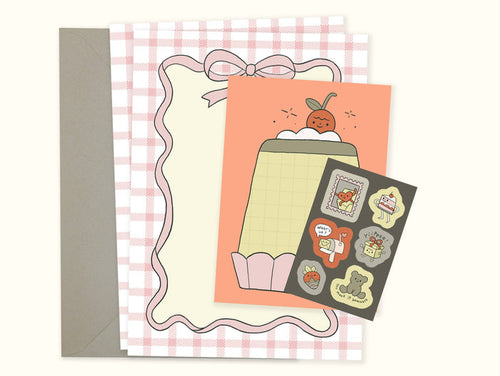 Ivna Lins - Sweetheart Letter Writing Set with Stickers, Envelope
