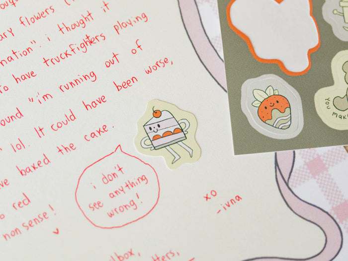 Ivna Lins - Sweetheart Letter Writing Set with Stickers, Envelope