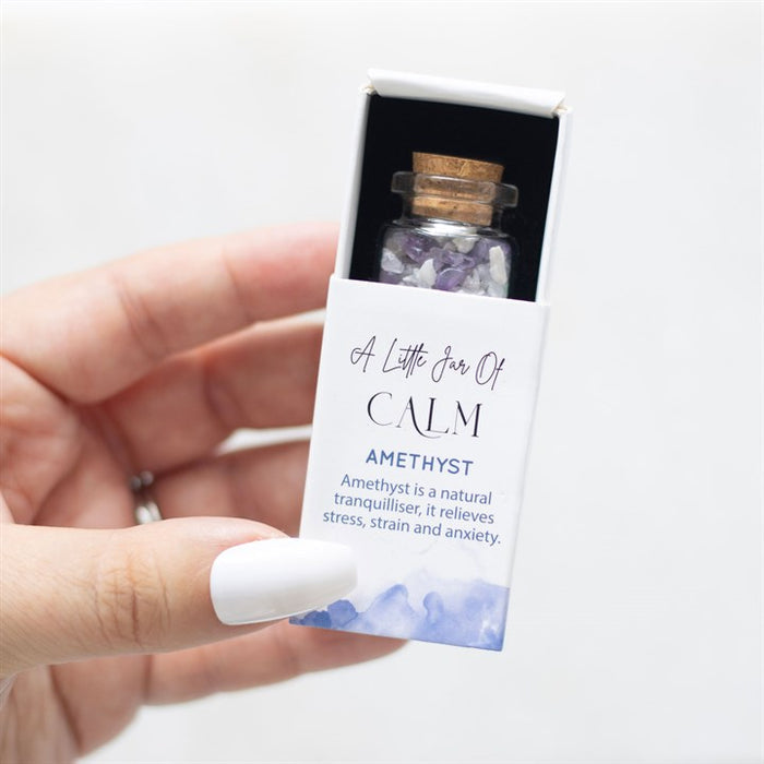 Jar of Calm Amethyst Crystal in a Matchbox 🇬🇧