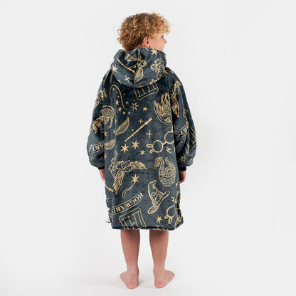 Kids Harry Potter Hogwarts Hoodie Blanket - Black 🇬🇧