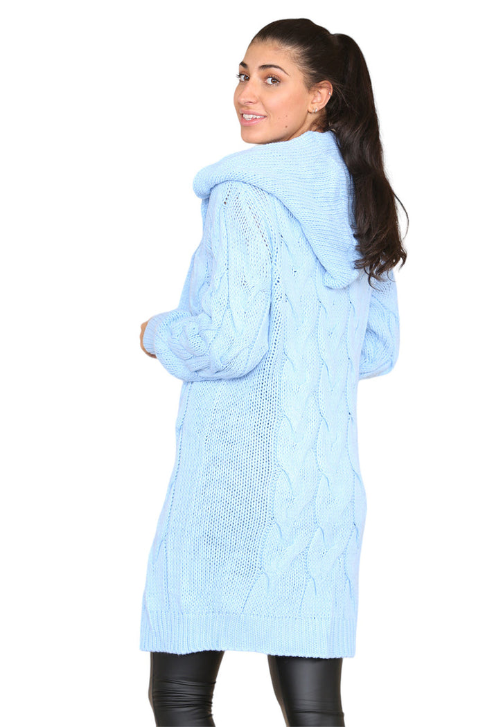 Knitted Cables Hooded Long Over Sized Cardigan 🇬🇧