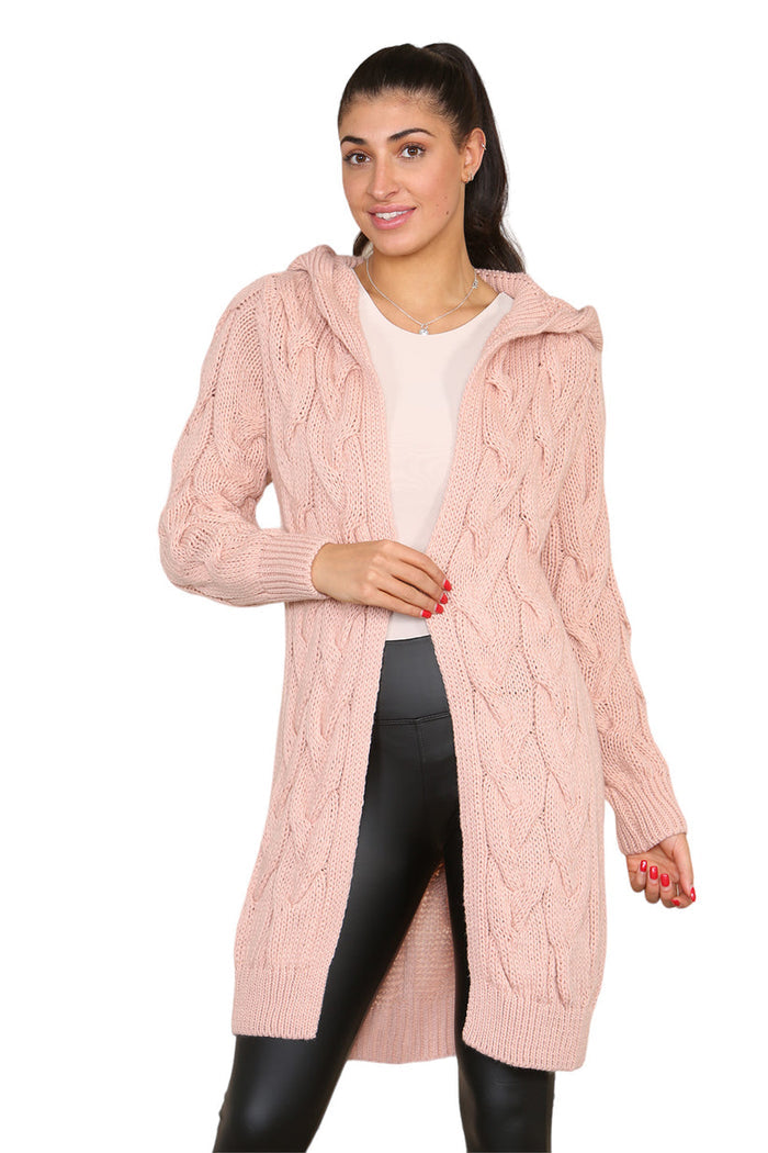 Knitted Cables Hooded Long Over Sized Cardigan 🇬🇧