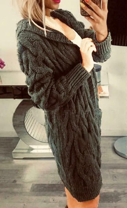 Ladies Cable Knit Hooded Cardigan 🇬🇧
