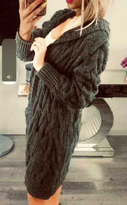 Ladies Cable Knit Hooded Cardigan 🇬🇧