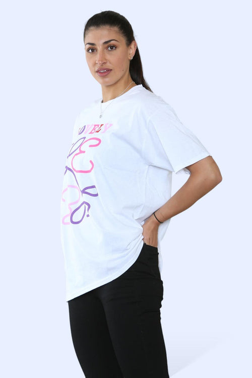 Ladies Lovely Printed Short Sleeve T-Shirt Top 🇬🇧