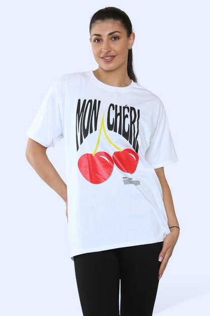 Ladies Mon Cheri  Printed Short Sleeve T-Shirt Top 🇬🇧