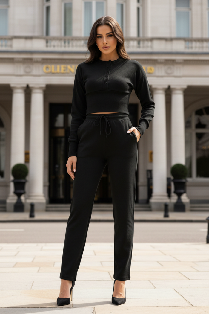 Ladies New Compressed Rib Button Suit 🇬🇧