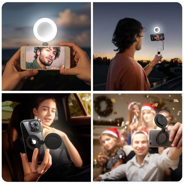 LED Mini Magnetic Phone Fill Light Tempered Glass Makeup Mirror 🇨🇳