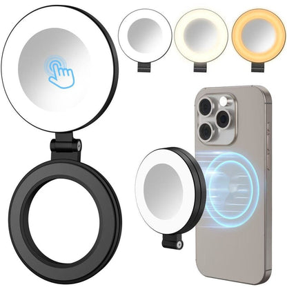 LED Mini Magnetic Phone Fill Light Tempered Glass Makeup Mirror 🇨🇳
