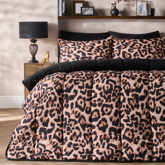 Leopard Print Coverless 10.5 Tog Duvet Set - Natural 🇬🇧