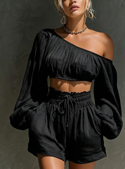 Lola™ Cropped Top & High-Waist Shorts Set